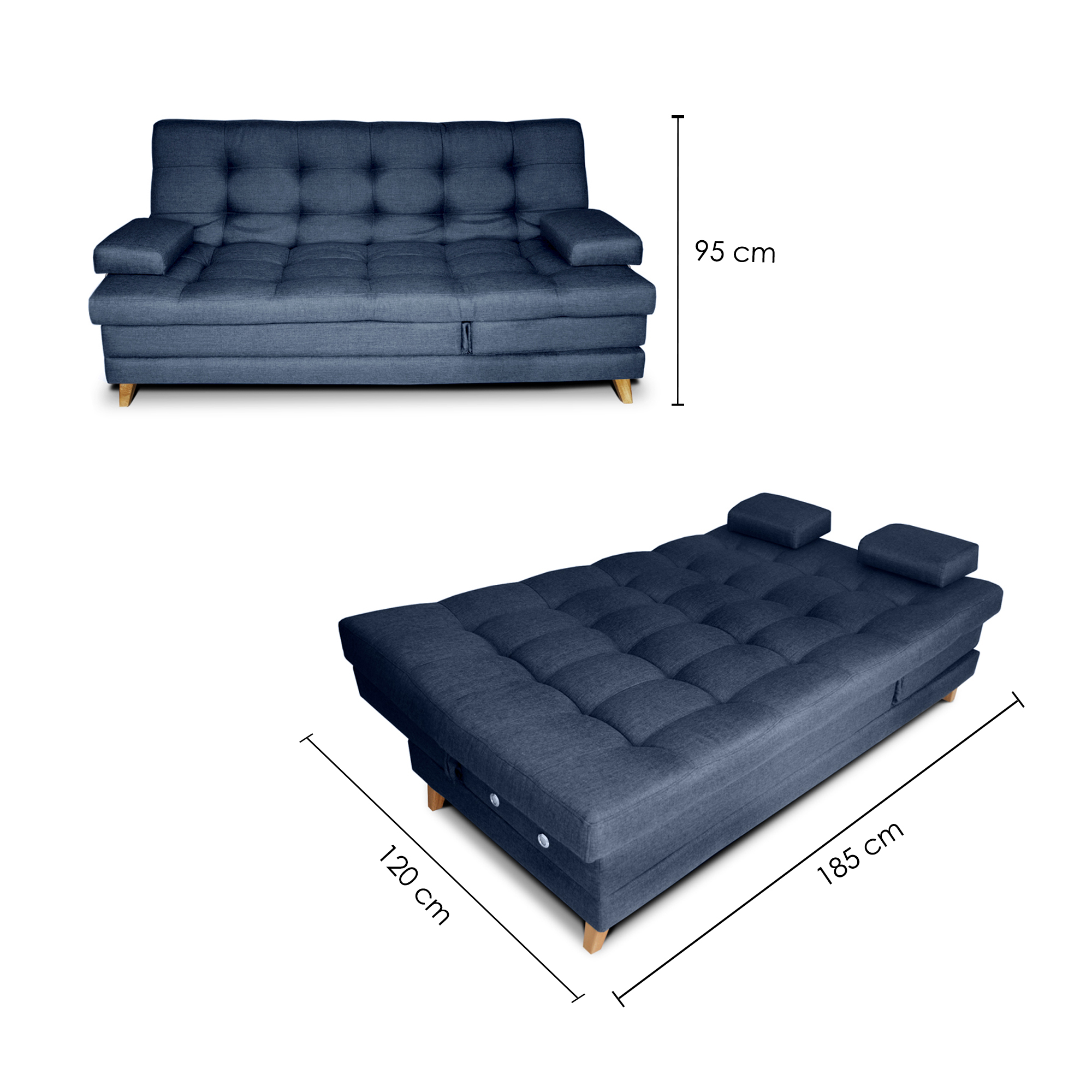 Sofa Cama Suave Azul Turqui (2)